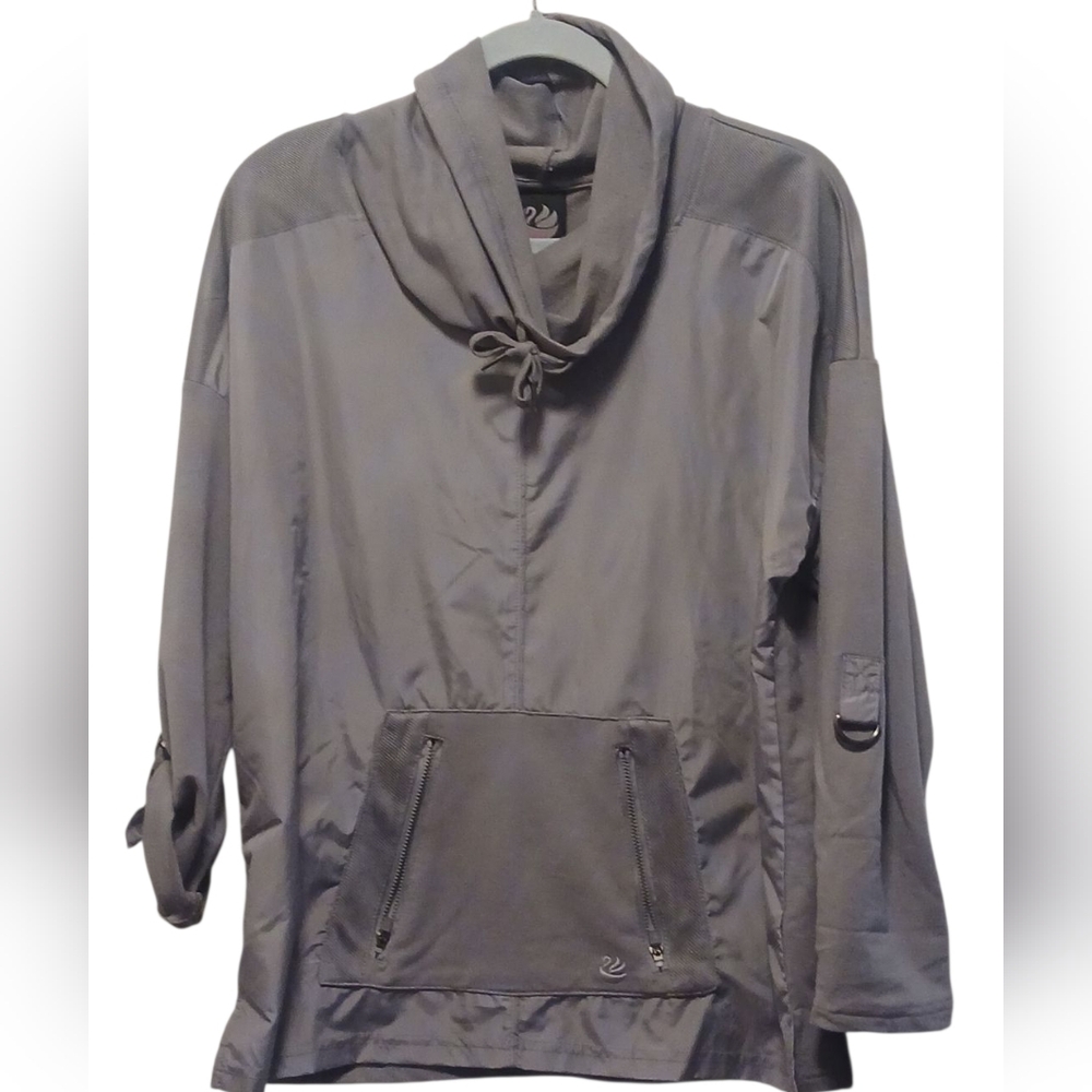 Gloria Vanderbilt - NWT, Gray Sports Warm-up Pullover Jacket W/ Roll tab Sleeves